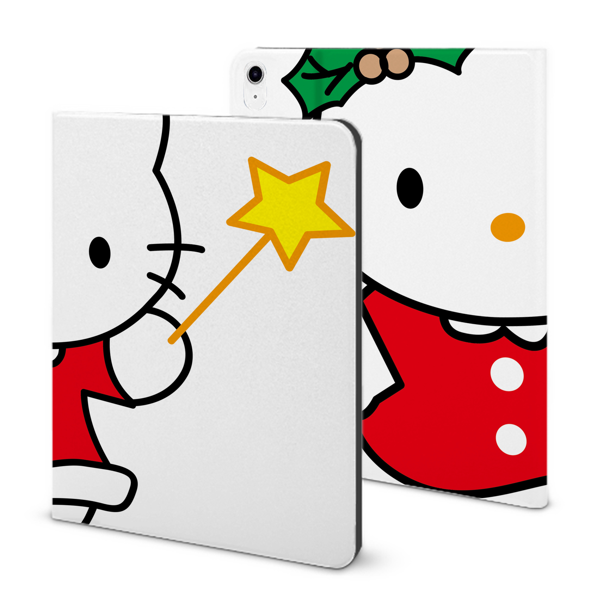 （画像用） Hello Kitty ハローキティ IPad ケース ブック型 PUレザー TPU 耐衝撃 軽量 薄型 ペン収納なし 全面保護 IPad 各モデル対応